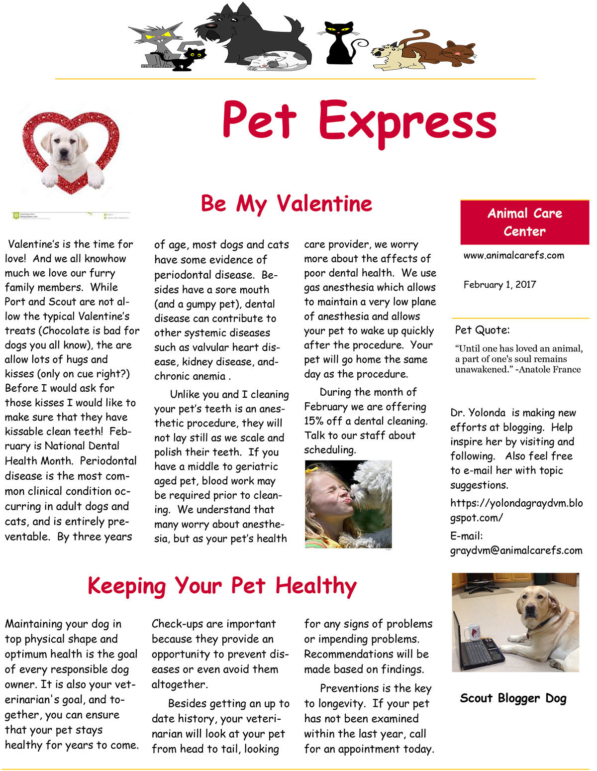 Pet Express Newsletter | Animal Care Center of Fort Scott, KS